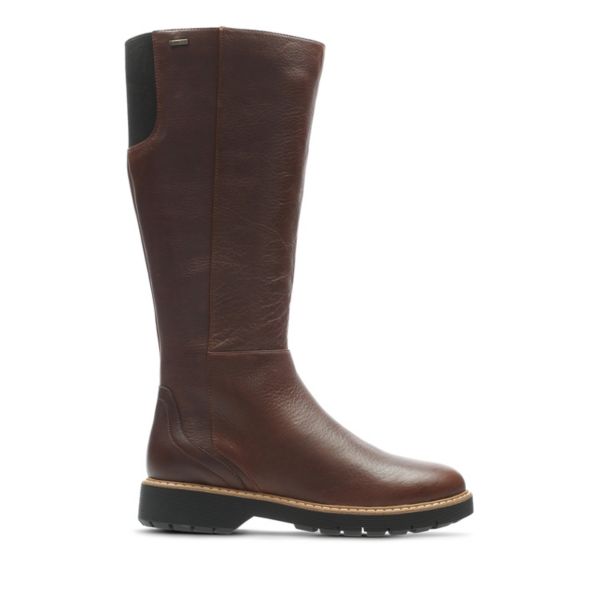 Clarks Womens Korik Sky GORE-TEX Knee High Boots Brown | CA-2305968